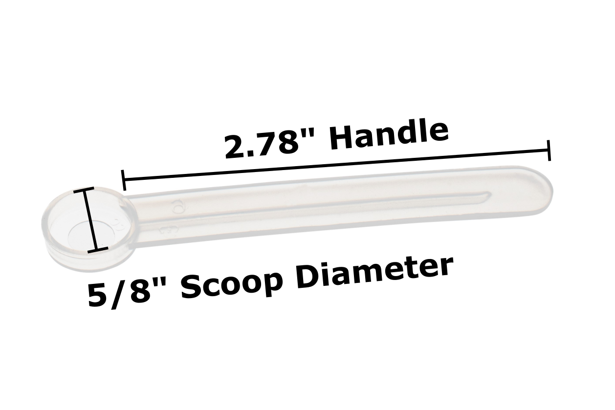 0.625 cc 1/8 tsp Plastic Scoops - FitPowders